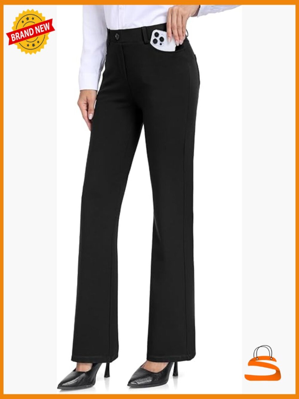 Tall Women's Bootcut Dress Pants 34-38 Inseam Stretch Yoga Slacks Office Work